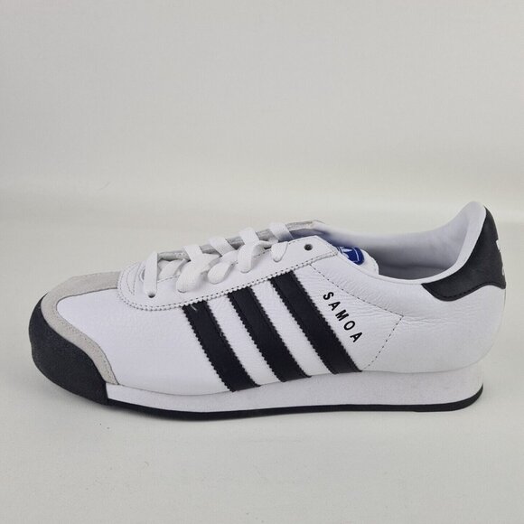 adidas Originals SAMOA Lea White Black Mens Shoes Lthr Sneakers Size 7.5 - Picture 2 of 11